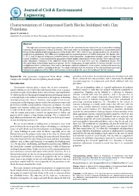 Characterization of Compressed Earth Blocks