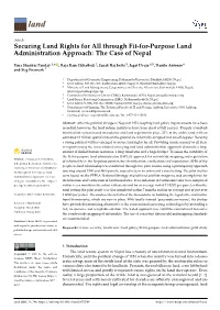 Download/Full-Report-ﬁt-For-Purpose-Land-Administration-A-Country-Level- Implementation-Strategy-For-Nepal/?Wpdmdl=12829&Ind=0 (Accessed on 2 July 2021)