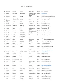 List of Participants
