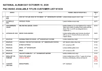 National Album Day October 10, 2020 P&C Music Available