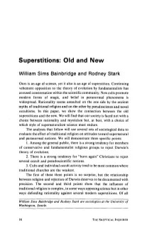 Superstitions: Old and New