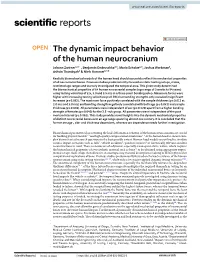 The Dynamic Impact Behavior of the Human Neurocranium