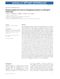 Weeds Mediate the Level of Intraguild Predation in Arthropod Food Webs P