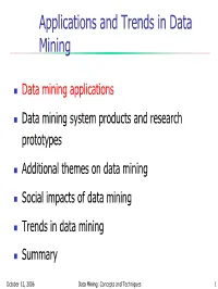 Applications and Trends in Data Mining