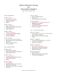 Biblical Illustrator Articles for the GOSPEL PROJECT (Date of First Use: Summer 2020)