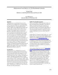Measurement and Metrics for US Presidential Libraries