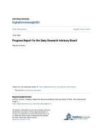 Progress Report for the Dairy Research Advisory Board
