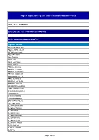 Report in Trasmissione