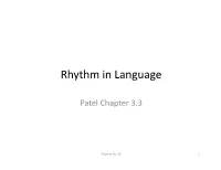 Rhythm in Language