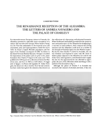 The Renaissance Reception of the Alhambra: the Letters of Andrea Navagero and the Palace of Charles V