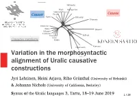 Variation in the Morphosyntactic Alignment of Uralic Causative