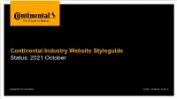 Website Styleguide Status: 2021 October