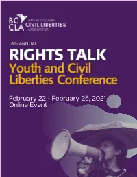 BCCLA 2021 Youth Conference Program.Pdf