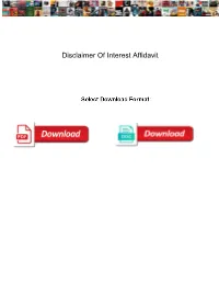 Disclaimer of Interest Affidavit