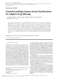 Extended Multiple Feature-Based Classifications for Adaptive Loop Filtering