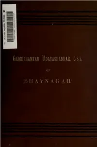 Gaorishankar Udayashankar, G.S.I., Ex-Minister of Bhavnagar, Now In