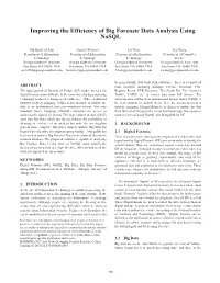 Improving the Efficiency of Big Forensic Data Analysis Using Nosql