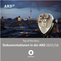 Top of the Docs. Dokumentationen in Der ARD 2015/16