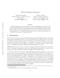 Fuzzy Topological Systems∗