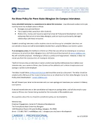 No-Show Policy for Penn State Abington On-Campus Interviews