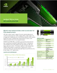 NVIDIA Tesla P100 Pcie Data Sheet