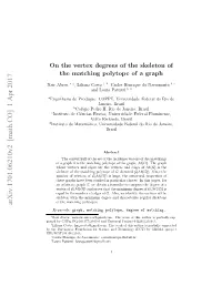 On the Vertex Degrees of the Skeleton of the Matching Polytope of a Graph