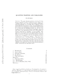 Quantum Profiles and Paradoxes 11