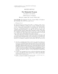 The Minimalist Program JAN-WOUTER ZWART NWO\University of Groningen (Received  August ; Revised  October )
