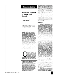A Climatic Approach to Pecan Scab Control