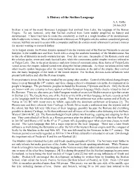 A History of the Sicilian Language A.A