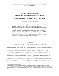 Discursive Inconvenience: the Dis/Appearing Rhetoric of LGBT