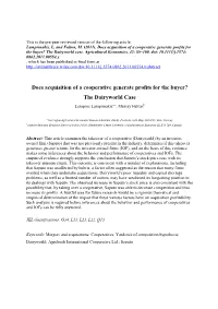 Does Acquisition of a Cooperative Generate Profits for the Buyer? the Dairyworld Case