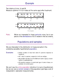 Example Populations and Samples
