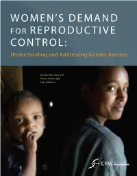 Women's Demand for Reproductive Control Understanding And