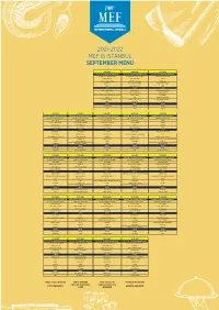 2020-2021 Mef Is Istanbul June Menu