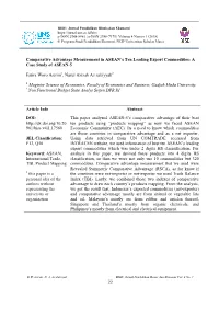 22 Comparative Advantage Measurement in ASEAN's Ten