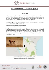 A Guide to the Wildebeest Migration