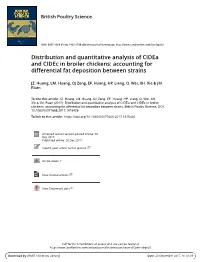 Distribution and Quantitative Analysis of Cidea and Cidec in Broiler Chickens: Accounting for Differential Fat Deposition Between Strains