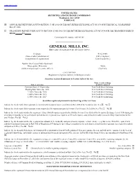 GENERAL MILLS, INC. (Exact Name of Registrant As Specified in Its Charter)