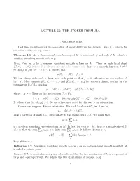 LECTURE 23: the STOKES FORMULA 1. Volume Forms Last