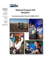 National Program 213 Bioenergy