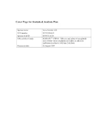 Statistical Analysis Plan