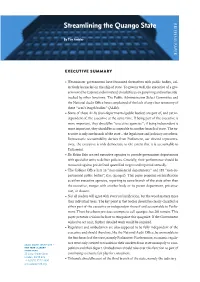 Streamlining the Quango State PAPER BRIEFING
