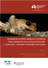 Development of Edna Assays for Three Frogs