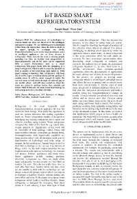 Iot BASED SMART REFRIGERATORSYSTEM