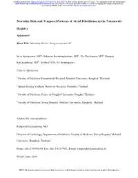 Mortality Risk and Temporal Patterns of Atrial Fibrillation in the Nationwide