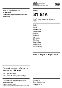 81 and 81A Times Are Changed with Some Journeys Withdrawn