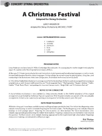 A Christmas Festival Adapted for String Orchestra