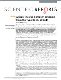 A Likely Inverse-Compton Emission from the Type Iib SN 2013Df K