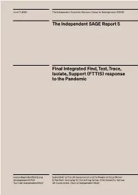 Final Integrated Find, Test, Trace, Isolate, Support (FTTIS) Response to the Pandemic